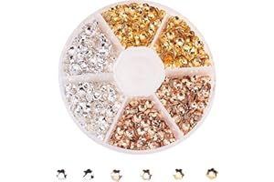 Kitbeads 3000pcs Flower Petal Bead Caps Bead End Caps Spacer Beads Caps Crafts Supplies for Jewelry DIY Necklace Bracelet Making(3 Colors)