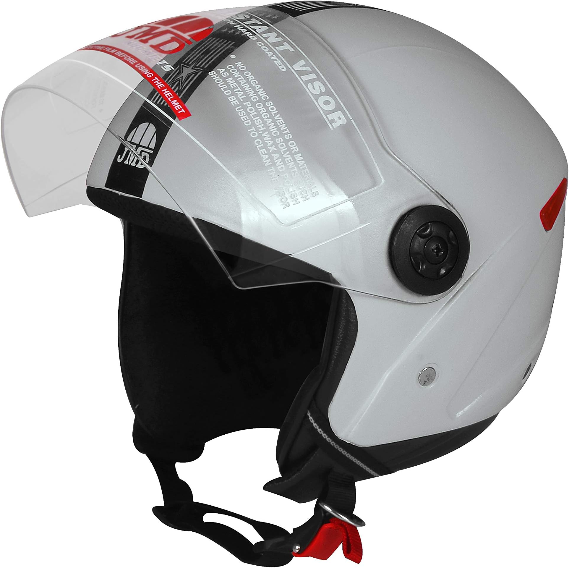 JMD Helmets Grand New ISI Reflector Half/Open Face Helmet (Grey, M)