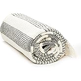 Americanflat 50x60 Throw Blanket - Soft and Breathable Cotton Throw Blanket for Couch, Bed, Chair - Decorative Blankets Perfect for Home, Office, or Outdoor Use - Black and White Stripe Design