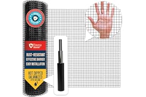 Hardware Cloth 1/2 inch 24" x 100 ft Mesh - 19 Gauges Black Vinyl Welded Wire Fencing - Chicken Wire Mesh Roll - Rodent & Predator PVC Coated Wire Fence Rolls - Gopher & Rabbit Wire by Fauna Shield