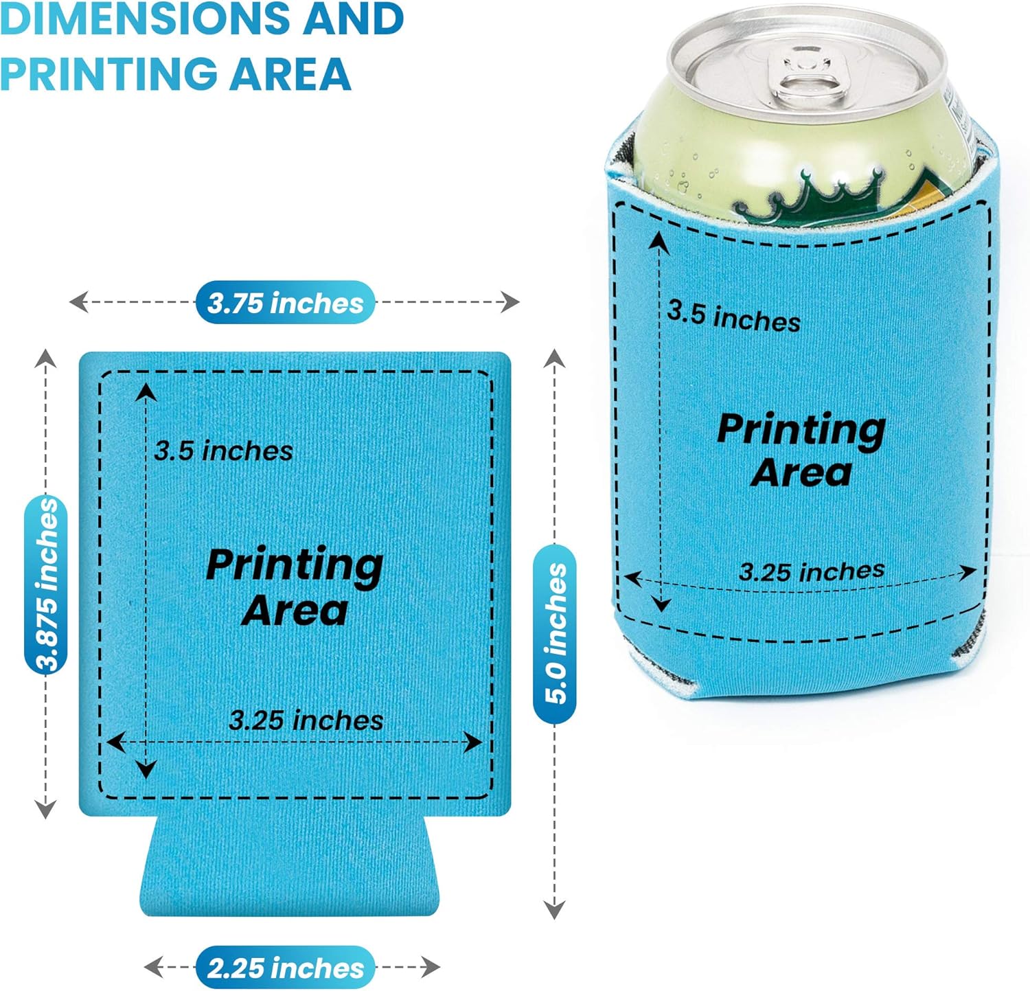 QualityPerfection 12 Beer Blank Can Cooler Sleeve, Coolies Sublimation HTV Insulated, Collapsible For DIY Customizable, Favors, Parties, Events or Weddings(12, Robin Egg Blue): Kitchen & Dining