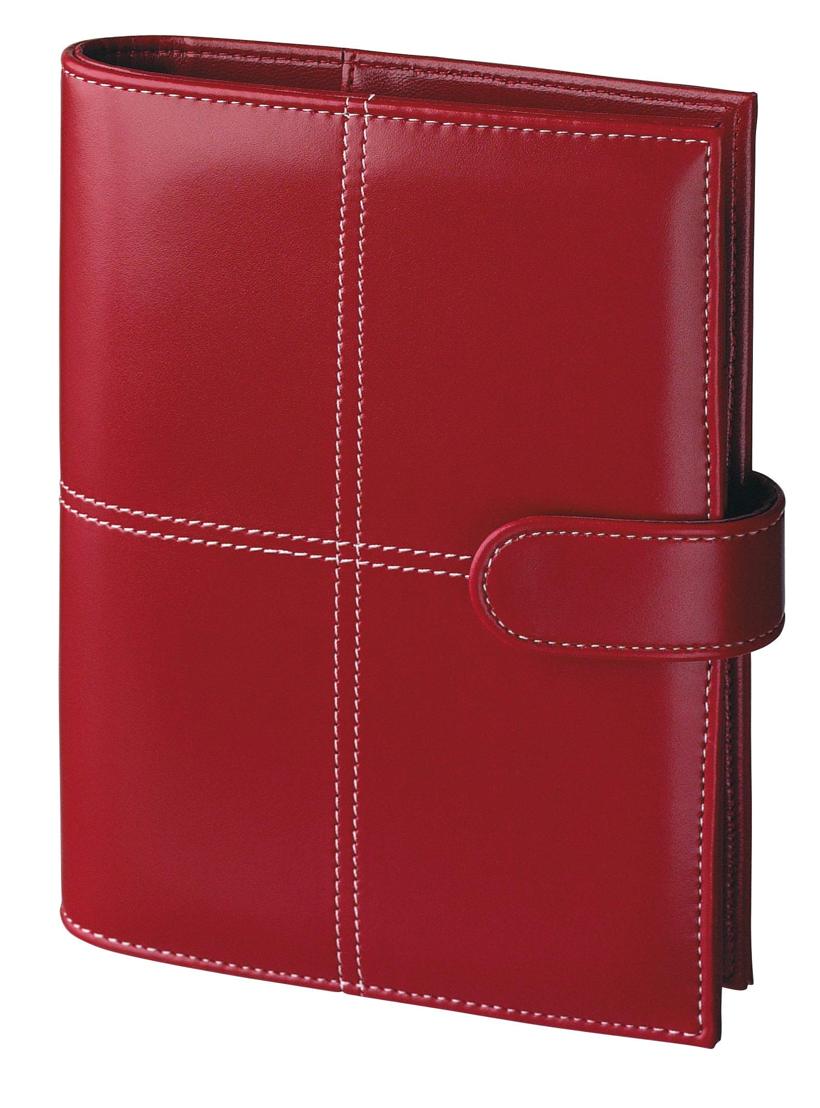 BSB Diary Organiser Weekly Planner Appointment Calendar – 2022 – Approx. A6 – 1 Week = 2 Pages – Fashion, Cherry Red – Ring Binder with 6-Hole Punch, Refillable – Model Compact, 02-0421