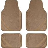 CAR PASS Beige Car Floor Mats, Edge Leather Waterproof Car Mats with Double Stitch Line and Anti-Slip Backing Design, Fit 95% Automotive,SUVS,Sedan,Vans (Pure Beige)