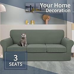 JIVINER Newest 4 Pieces Couch Covers for 3 Cushion