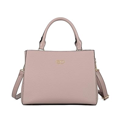E2O Texture Pink Satchel With Long Belt