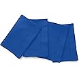 Solino Home Blue Napkins Set of 4 - Cotton Linen Hemstitch Dinner Napkins Cloth 20 x 20 Inch for Spring, 4th of July, Memorial Day, Father's Day, Summer - Handcrafted and Machine Washable