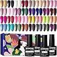 JODSONE Gel Nail Polish Starter Set Ribbon Glitter Summer Light Winter Dark Glossy 36-Piece Multi-color Gel Nail Polish Set