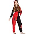 DC Comics Girls' Harley Quinn One Piece Union Suit Critter Pajama Outfit