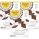 Simple Mills Sweet Thins Chocolate Brownie Cookies, 3pk, 4.25oz | Light, Crispy, Crunchy Texture, Sweetened with Coconut Sugar, Made with Seed and Nut Flour, No Natural or Artificial Flavors