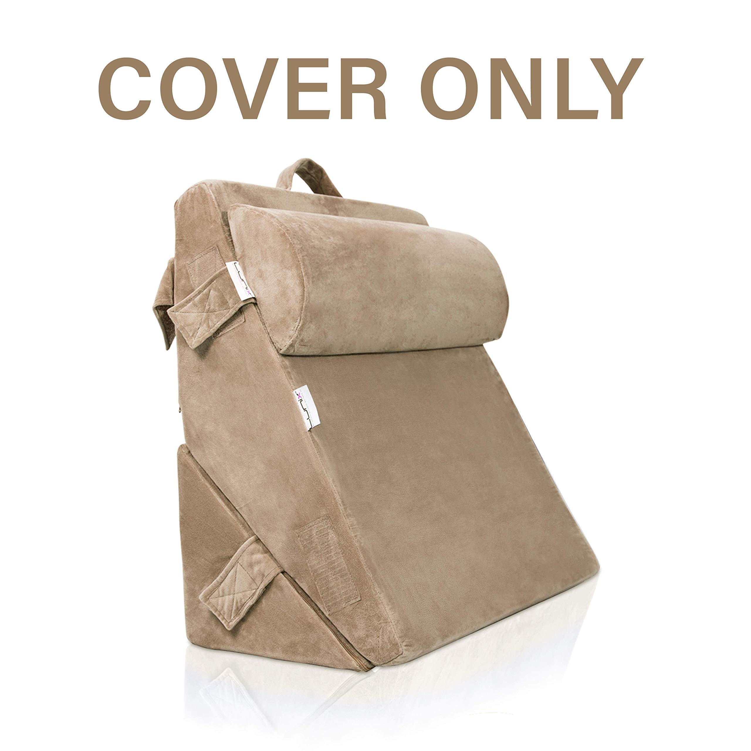 Lunix 3pcs Wedge Pillow Cover Set Only for LX6, Brown Plush Pillows