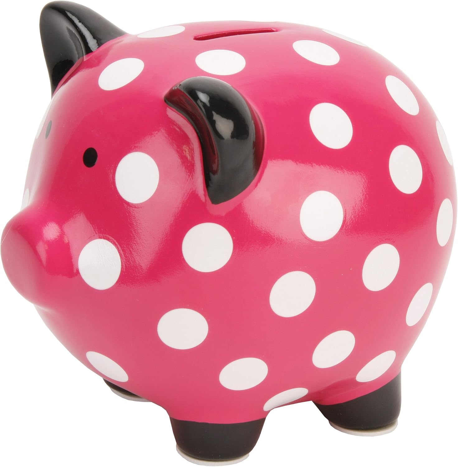 Beautiful Large Pink Polka Dot Ceramic Piggy Bank Amazon.co.uk Kitchen & Home