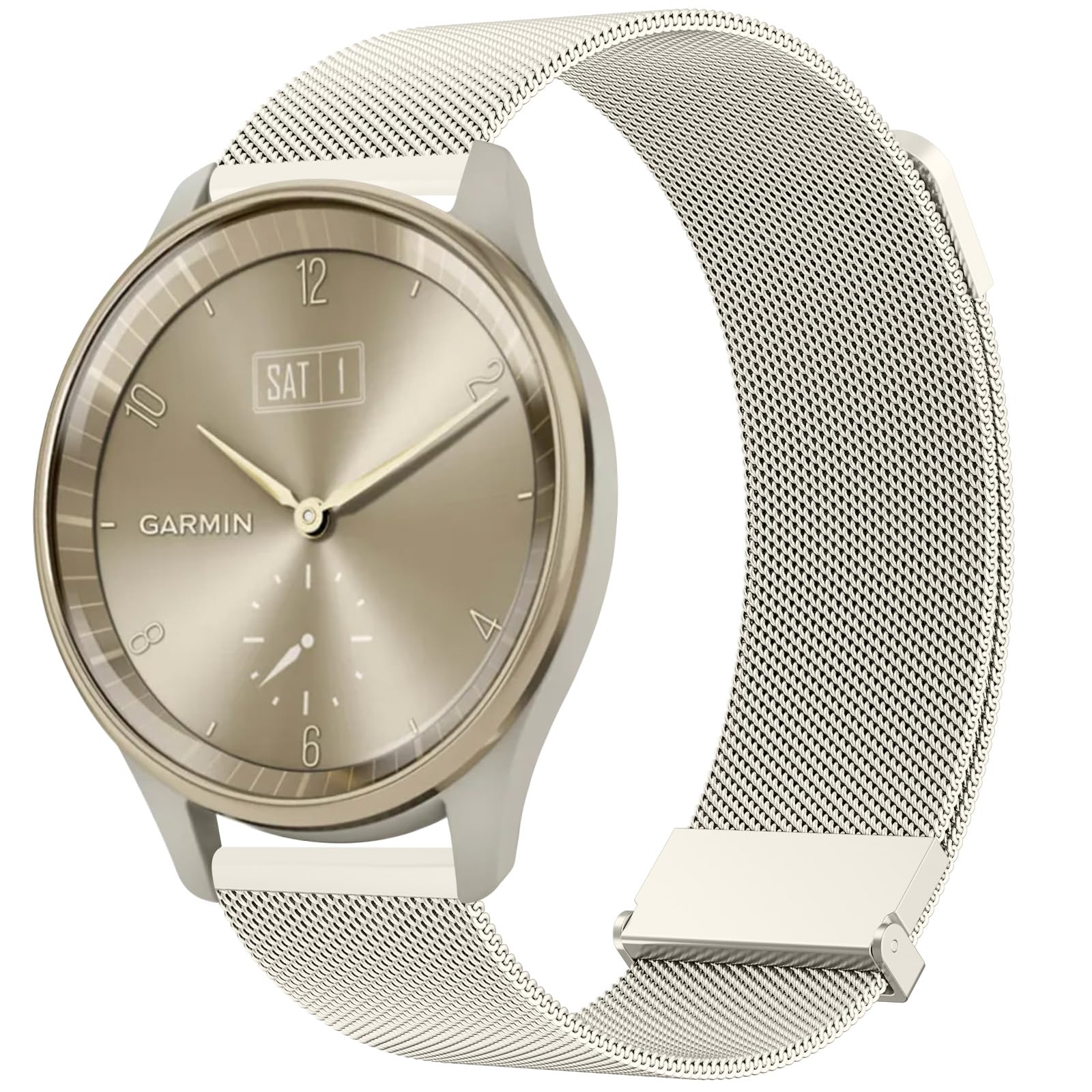 Stainless Steel Vivomove 3 Strap - 20mm Bracelet Replacement Band with Enhanced Magnet, Starlight