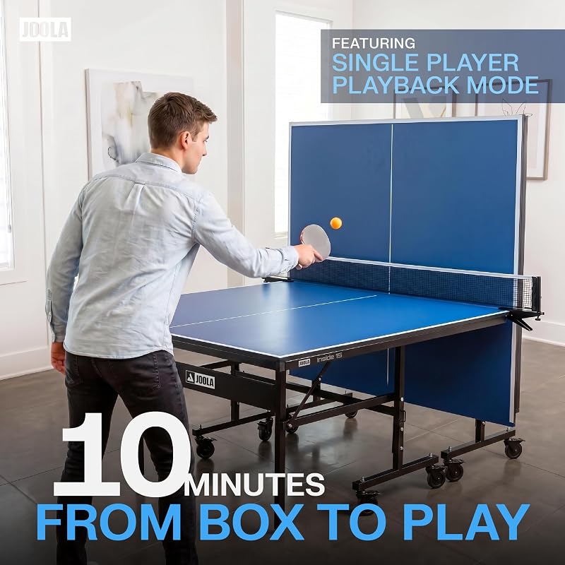 Mesa Interior de 15 Unidades, Interior – Mesa de Tenis de Mesa Profesional de MDF con Red de Ping Pong de Abrazadera rápida y Juego de Postes – Fácil Montaje en 10 Minutos – Mesa de Ping Pong