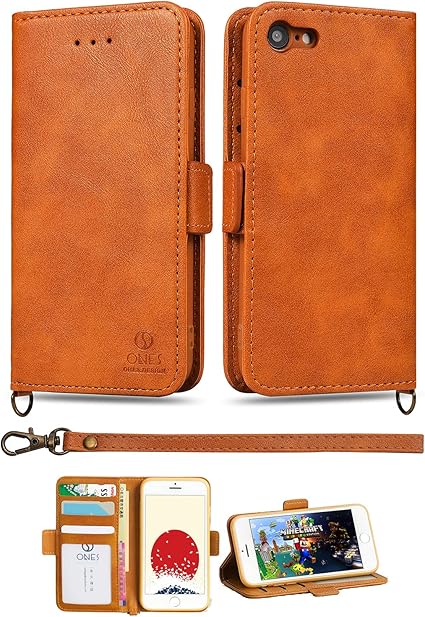 Amazon Co Jp Ones 手帳型ケース Iphone Se 8 7 耐衝撃 360 保護 収納 スタンド機能 レザーランヤード付 高質pu皮革 美しい シンプル 手作 高級感 Qi充電 手帳型 財布型 ケース カバー 家電 カメラ