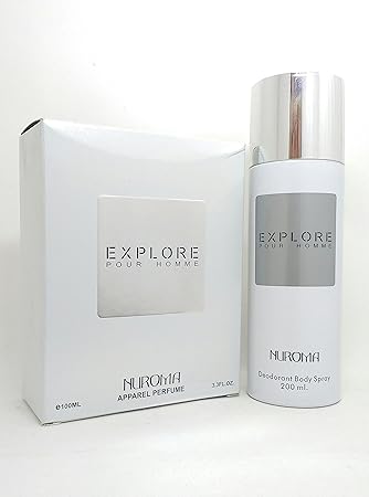 Nuroma Explore White Pour Homme Deodorant Body Spray and Explore White Perfume Combo