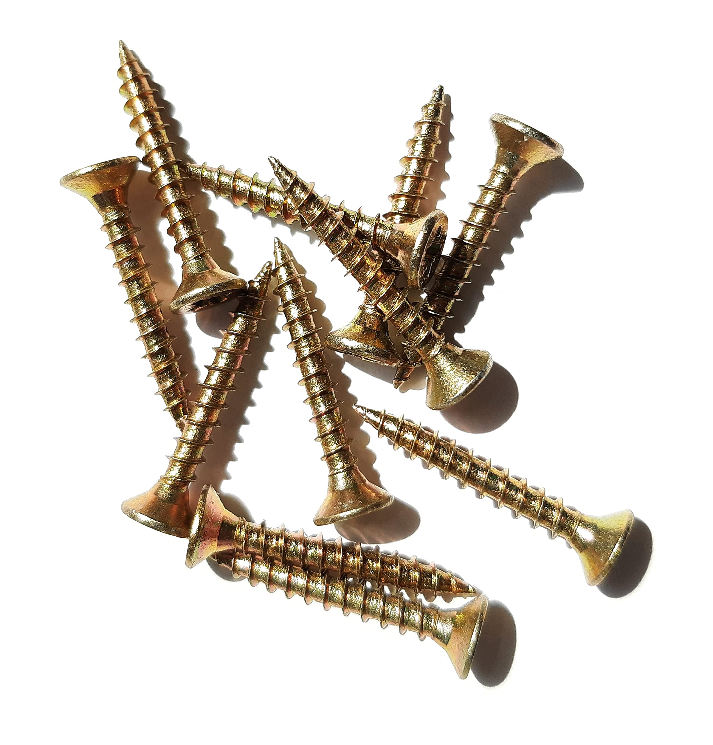 Wood Screws Zinc Plated Yellow M3 Long 1 inch 3.5 x 25mm (0.14"x1") Box Of 250