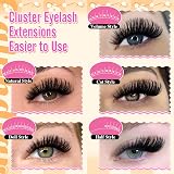 calphdiar Lash Clusters 60D+80D 480pcs 10-18mm Fluffy D Curl DIY Volume Lashes view 3