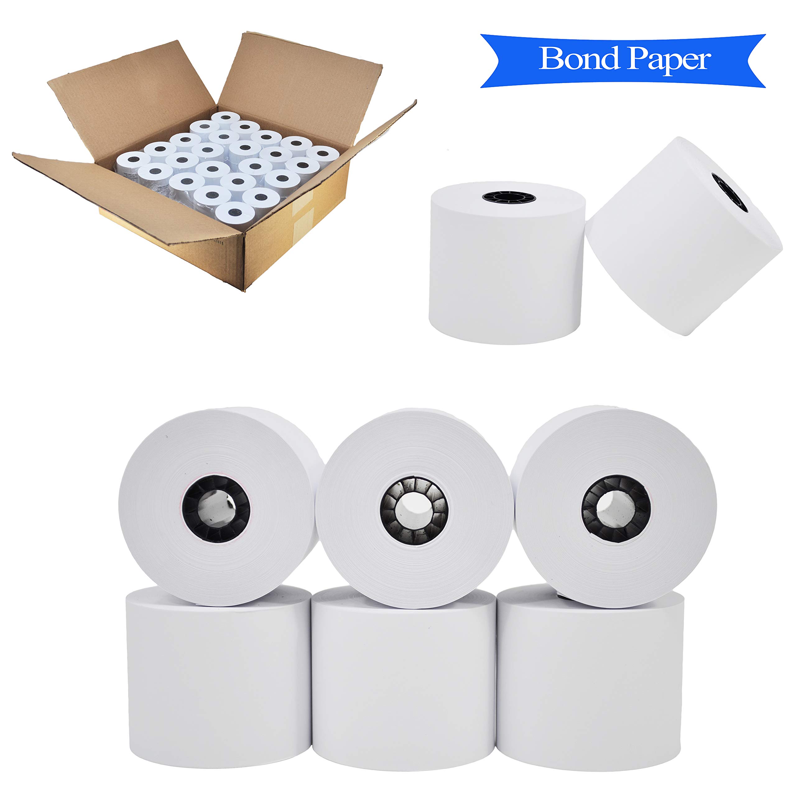 BuyRegisterRolls (12 Rolls) 2 1/4 x 150 ft White Adding Machine Tape Paper Rolls Premium One Ply Register/Adding Machine/Calculator Paper Rolls Printing Calculator 10 Key