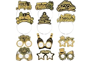 Openfly 12PCS New Years Party Supplies 2026 Includes New Year Headbands and Eyeglasses for New Years Eve Party Favor