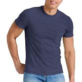 Hanes Men's Originals Crewneck T-Shirt with Pocket, 100% Cotton Pocket Tees for Men