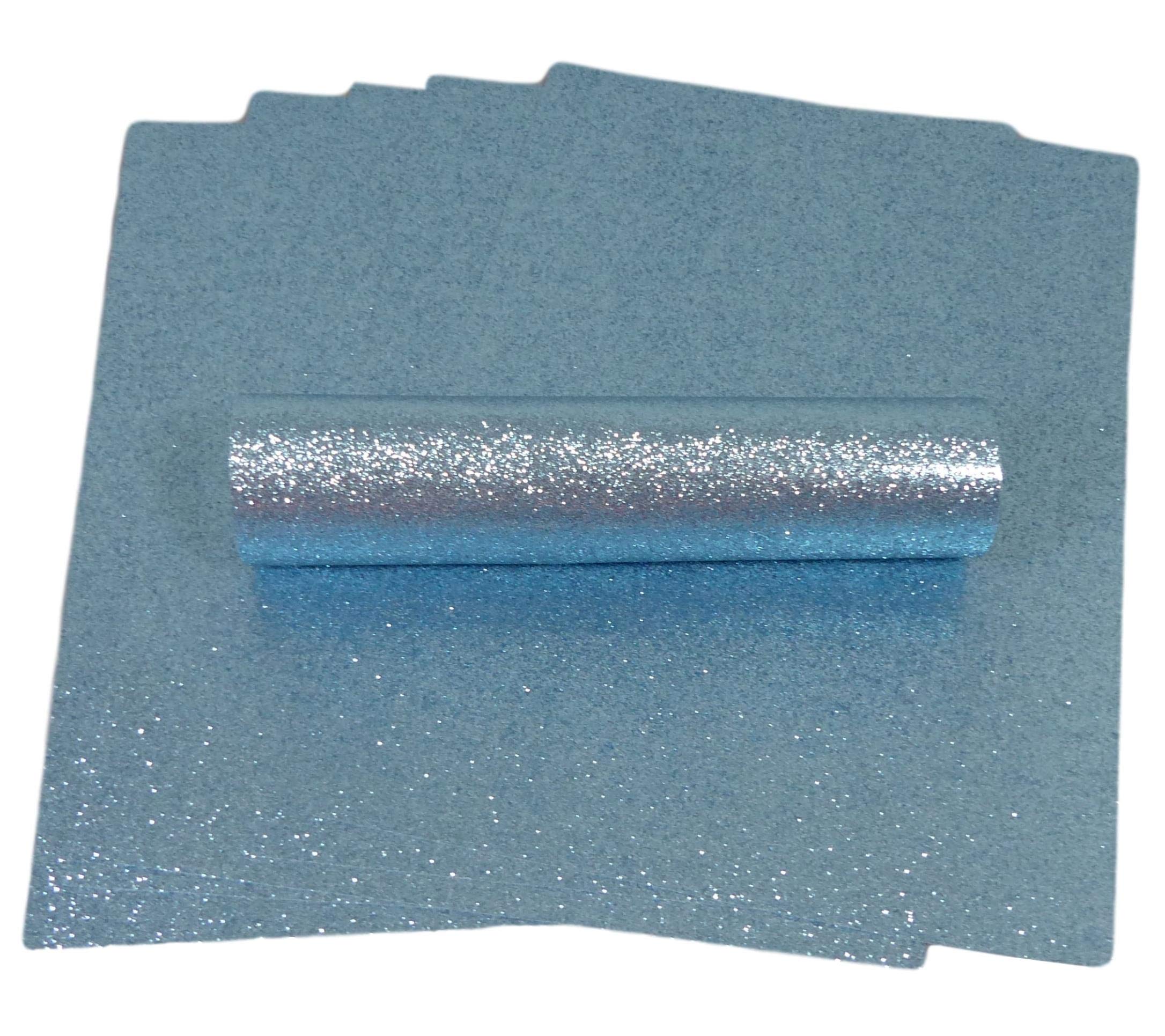Syntego A4 Glitter Paper Sparkly Soft Touch Non Shed Thick 150gsm / 40lb Paper 10 Sheets (Pale Blue)