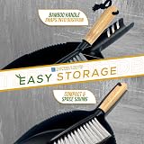 TDBS Dustpan and Brush Set Bamboo Handle with Soft Bristles view 6