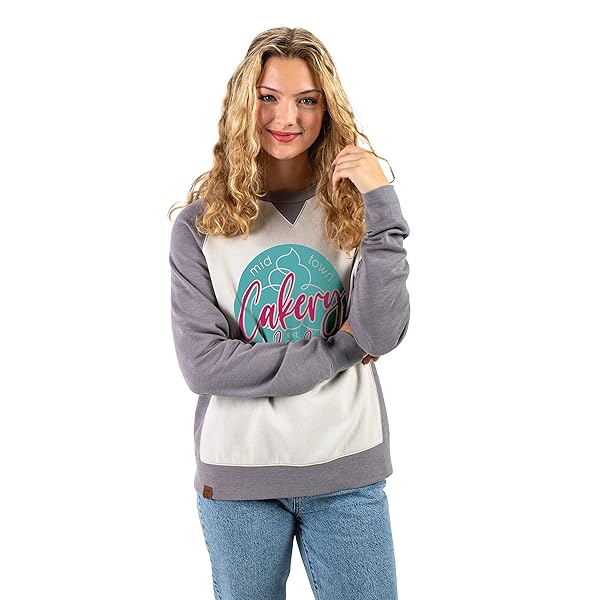 HOLLOWAY LADIES ALL-AMERICAN FLEECE CREW OLIVE HEATHER/BIRCH M