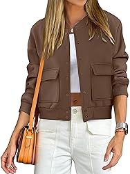 ANRABESS Women Cropped Bomber Jacket 2025 Fashion