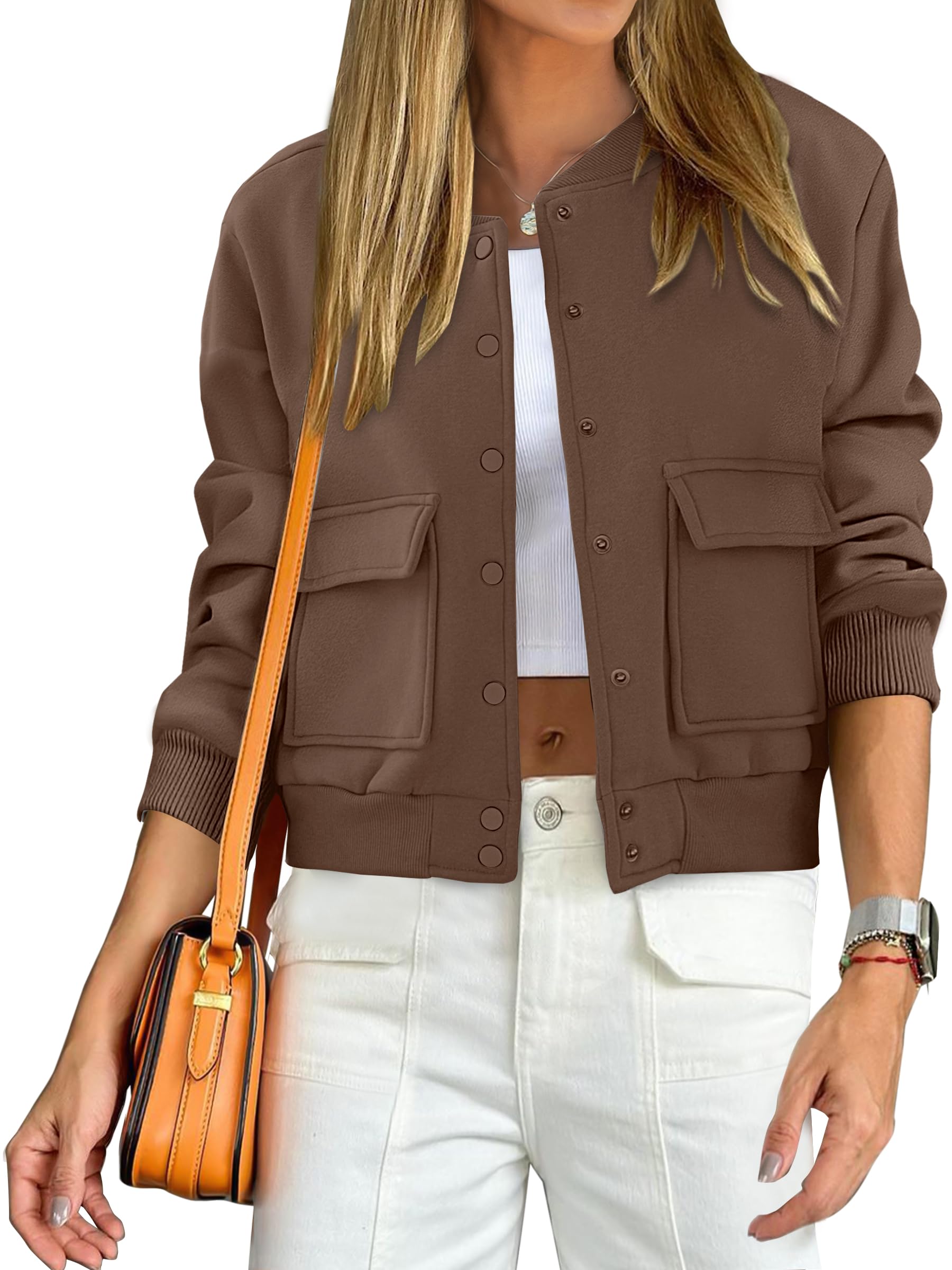 ANRABESS Women Cropped Bomber Jacket 2025 Fashion