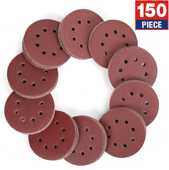 Wfix 100 Disques De Poncage 150 Mm P320, Perforation 15 Trous Pour Ponceuse Excentrique, Grain P320 Moyen/fin Disque Abrasif Professionnel Pour Ponçage Du Bois, Platre, Rénovation