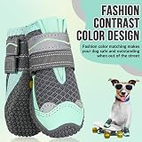 SlowTon Dog Boots Waterproof Non-Slip Paw Protectors Reflective Straps 9 Sizes view 3