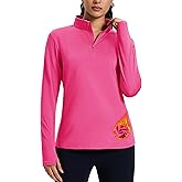 MAGCOMSEN Women's Quarter Zip Fleece Pullover Thermal Shirts with Zip Pocket Workout Running Tops Thumb Holes