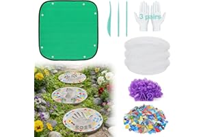 3 Sets Stepping Stone Kit - Includes 10-inch Molds/Letter & Number Stamps/Mosaics/Carving Tools/Gloves/Mat, Paint Your Own St