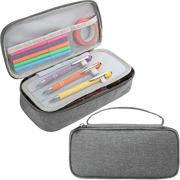 Cute Paw Print Pencil Case - PU Leather Pen Organizer With Zipper For School & Office