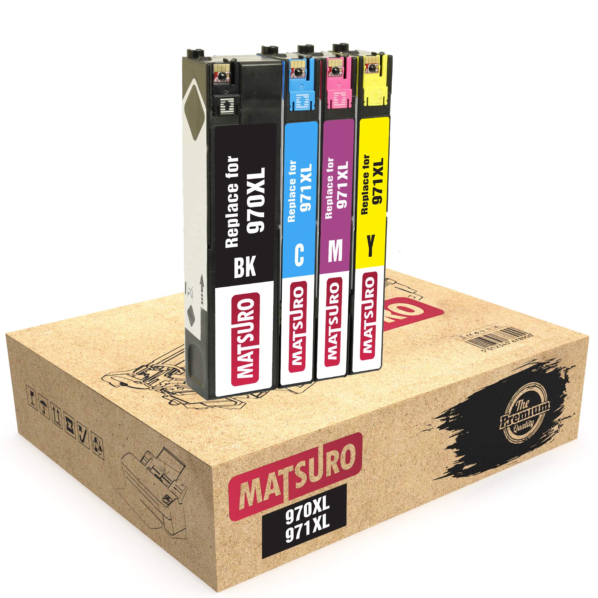 Matsuro Original | Compatible Ink Cartridges Replacement for HP 970XL 971XL 970 XL 971 XL (1 SET)