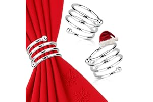 LEGLO Silver Napkin Rings Set of 8 – Elegant Christmas Napkin Ring Holders, Sturdy Metal Holiday Table Decor for Weddings, Parties & Family Dinners, Great Xmas Gift Idea for Hosts & Seasonal Holiday Meals