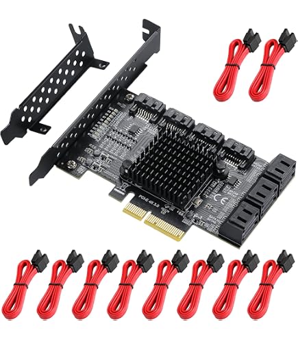 Amazon.com: MZHOU PCIe SATA Card 18 Port 4X 6Gbps PCIe Card with