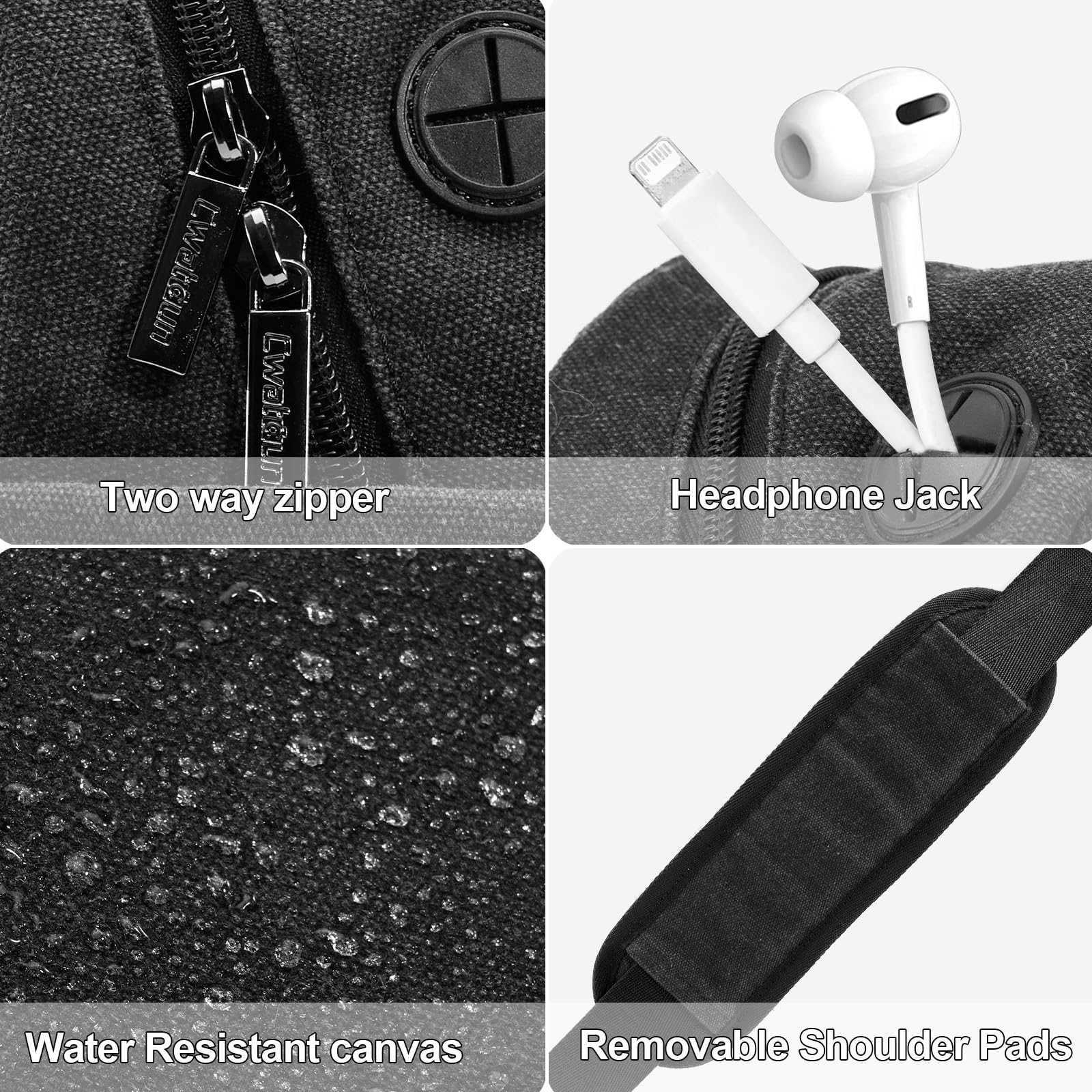 Cwatcun Camera Sling Bag Crossbody Small Camera Case, Lightweight DSLR/SLR/Mirrorless Photography Bag with Tripod Holder and Rain Cover for Canon, Nikon, Sony, Fuji Cameras, Lens Accessories