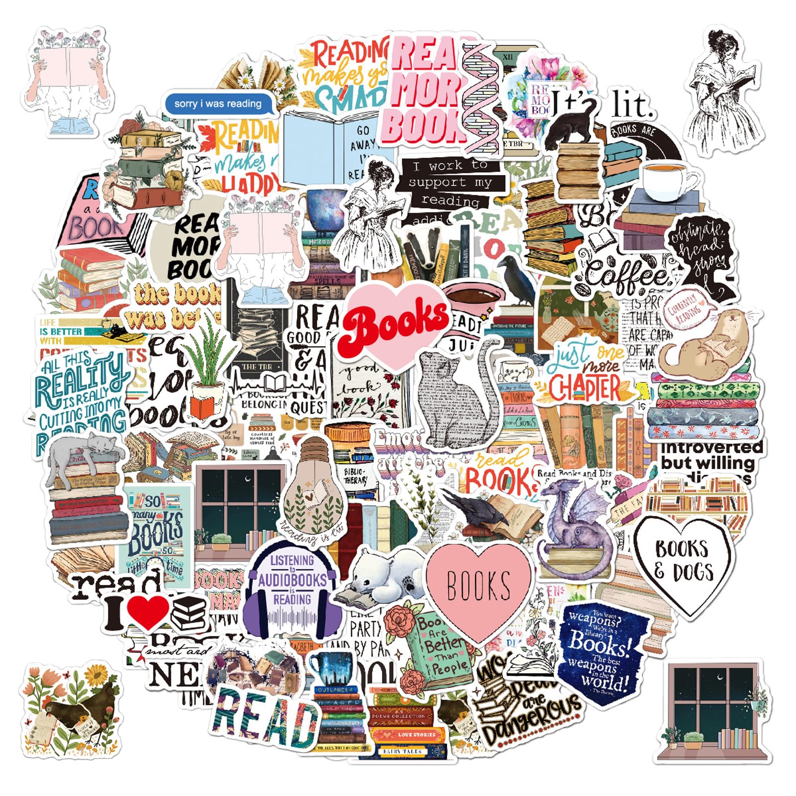 MUNSKT Pink Heart Shape Vinyl Waterproof Aesthetic Stickers - Motivational Quote Decals for Books, Laptops, Journals (100 pcs)