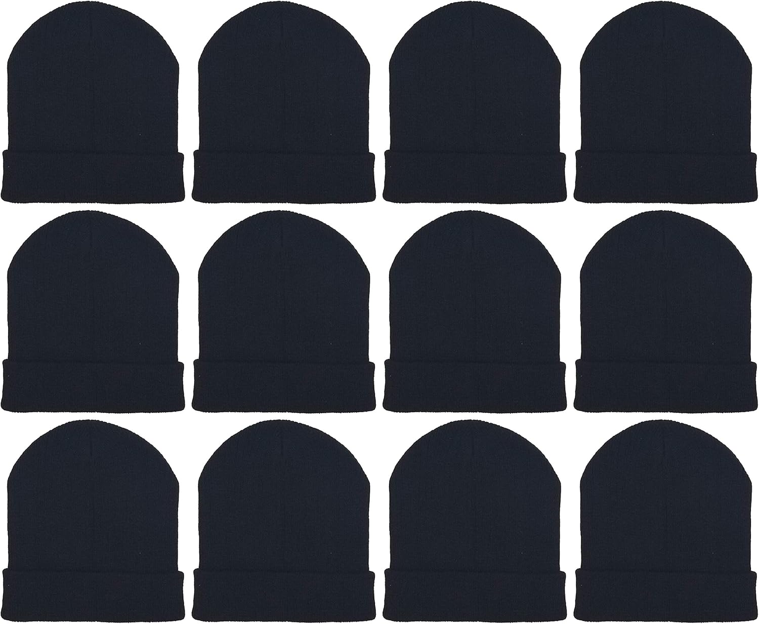 12 Pack Winter Beanie Hats for Men Women, Warm Cozy Knitted Cuffed Skull Cap, Wholesale at  Men’s Clothing store
