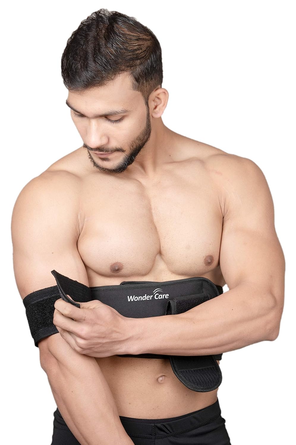 Wonder Care-Left Right Shoulder Immobilizer Arm Sling Elastic Brace for Clavicle Collar Bone Dislocation Subluxation Shoulder stabilizer Compression Brace After Rotator Cuff Surgery - Black-Size 6: Industrial & Scientific