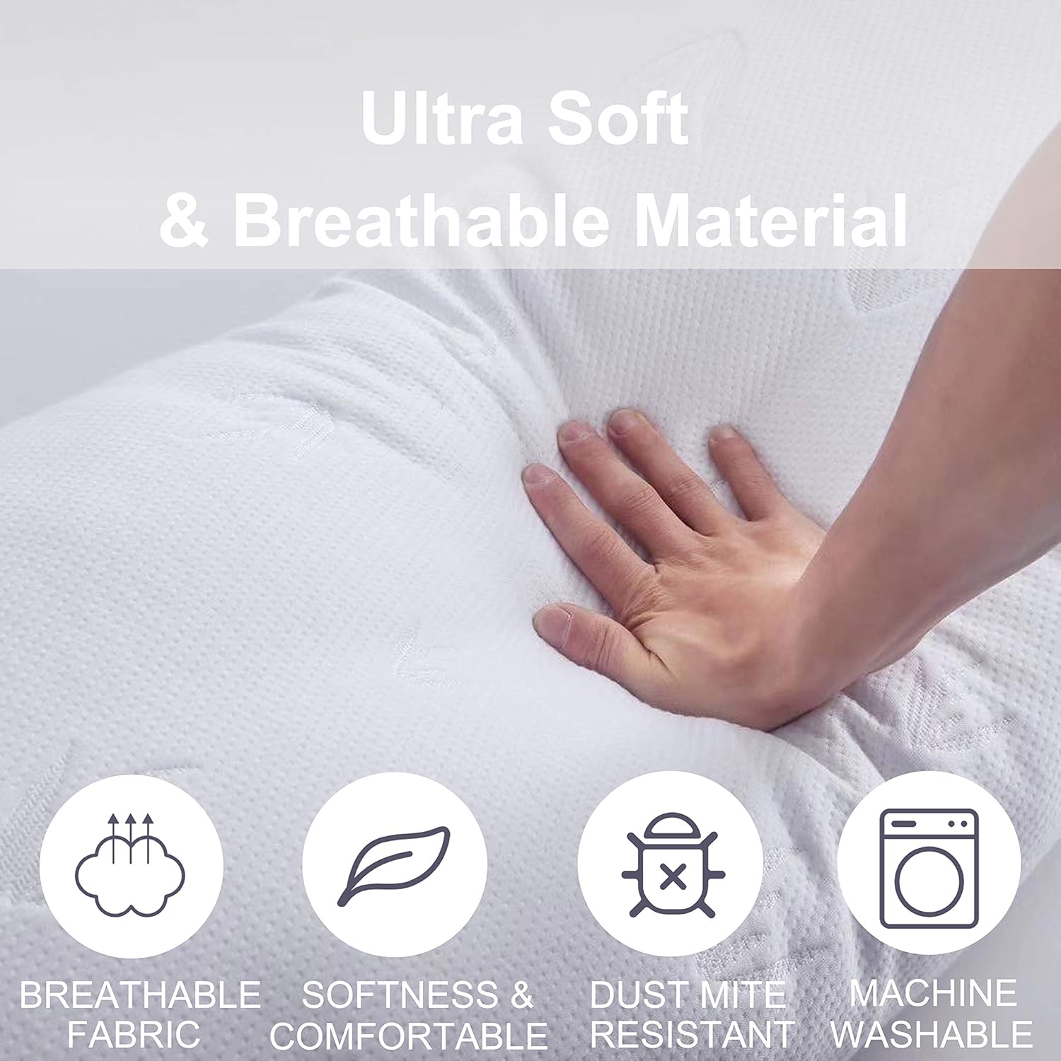 Decroom Full Body Pillow, Large Body Pillow for Adults, Hypoallergenic Removable Bamboo Cover and Microfiber Filling, Support and Comfort for Stomach and Side Sleepers-20 x 54 inch: Home & Kitchen