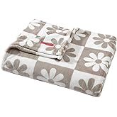 Betsey Johnson - Blanket, Ultra-Soft Plush Bedding, Warm & Cozy, Oversized Room Essentials (Daisy Check Brown, Full/Queen)