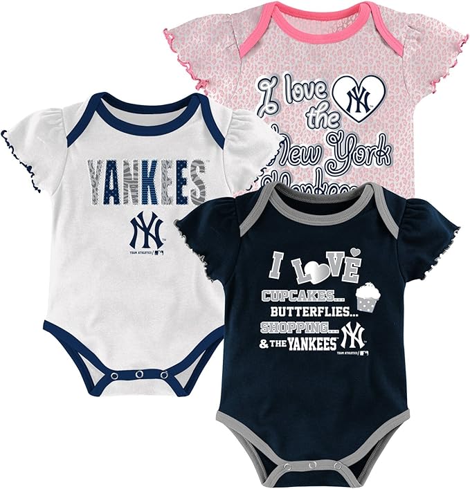 MLB New York Yankees Girls Infant My Team 3Piece Onesie