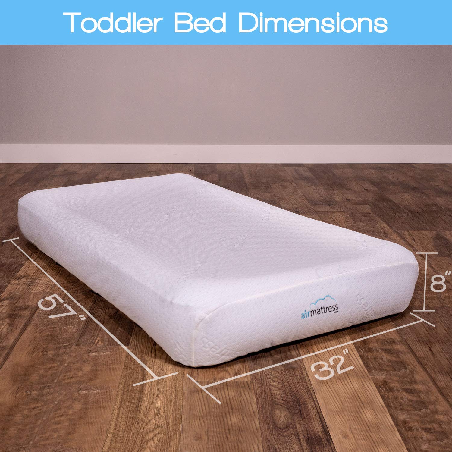 Air Mattress Toddler Inflatable Travel Bed with Safety Rail, Free Pump and Bed Sheet | Fits Children who Sleep in a Standard Crib
