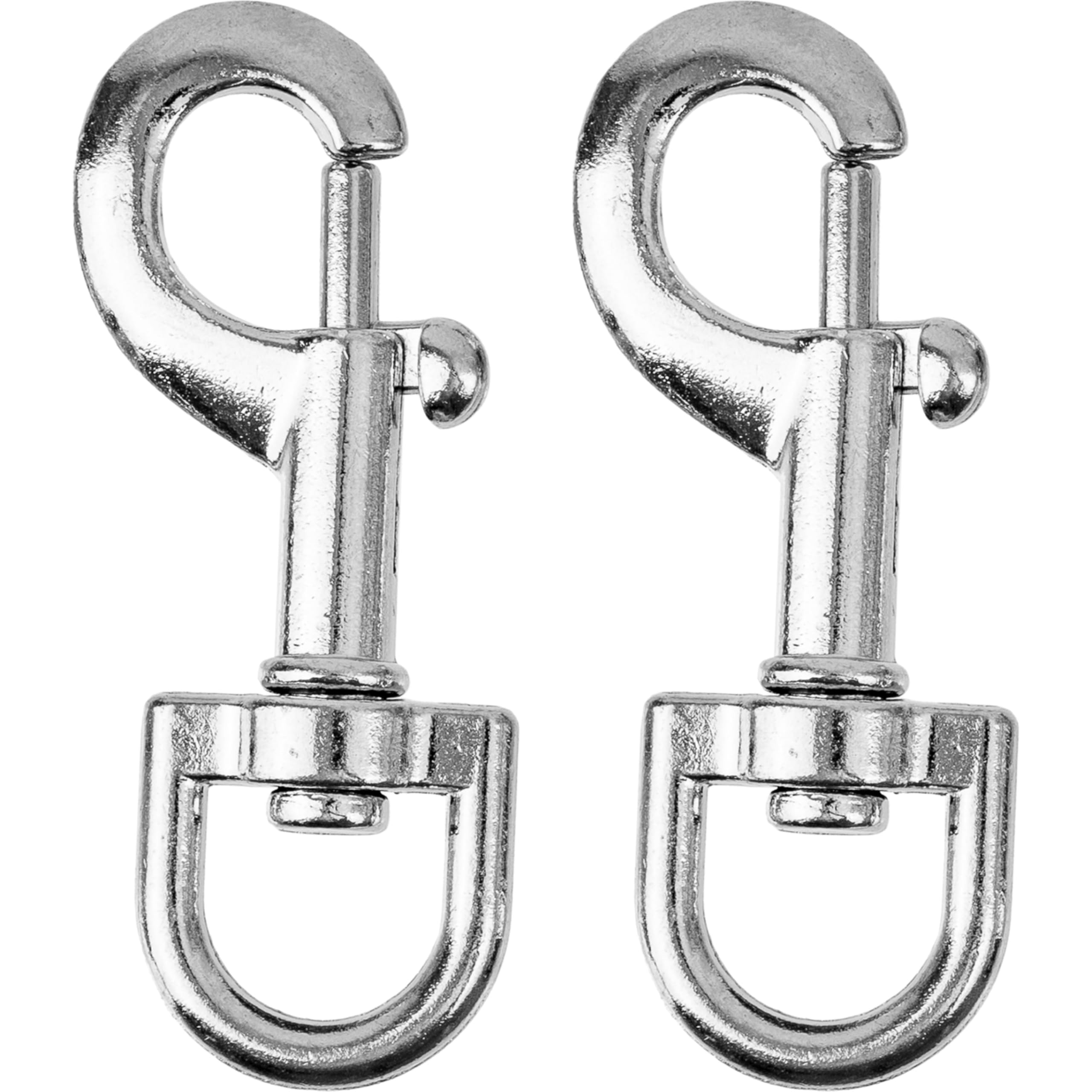 Snap Hook for Swivel, 2 Pieces, in Silver, Size 2, for Dog Collar, Dog Leash, snap Hook with Rounded Swivel, Buckle Key Ring Webbing, Key Ring Swivel Head Paracord