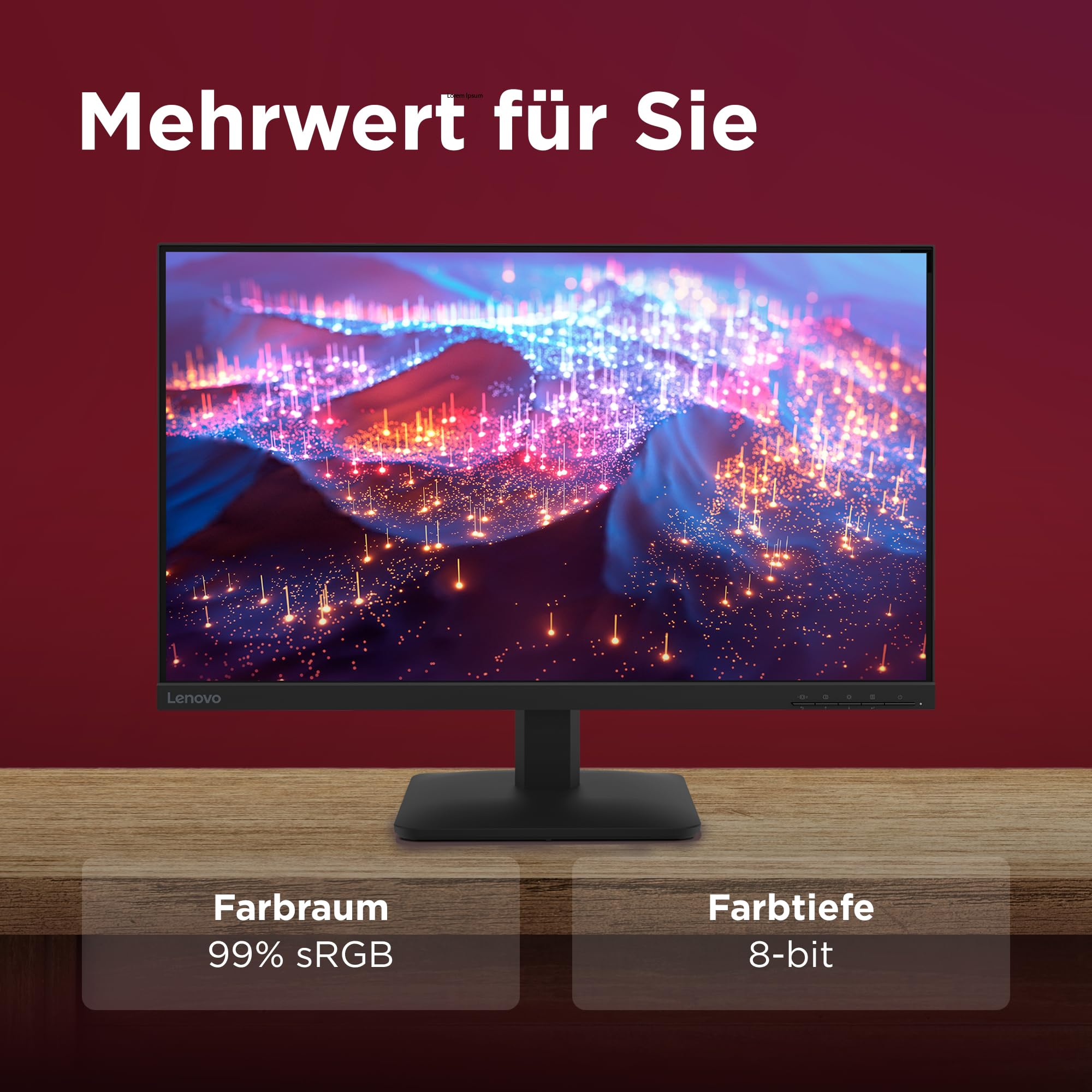 Lenovo L27-41 | 27'' Full HD WLED Monitor | 1920 x 1080 | 16:9 | 100Hz | 4ms Reaktionszeit | HDMI | VGA | 3-seitig IPS Panel | Raven schwarz | 4.1 kg 7