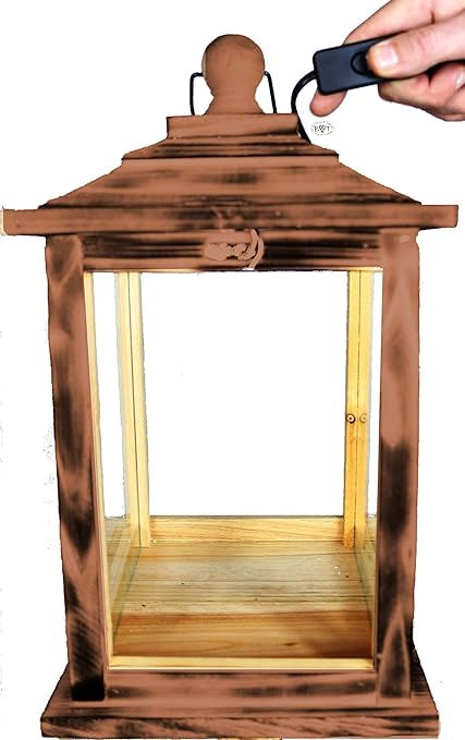 Haus KLG-OFOS-DUNKELBRAUN, Holzlaterne mit Glas und Holz - Rahmen, in amazon dunkelbraun braun HolzKLG-OFOS