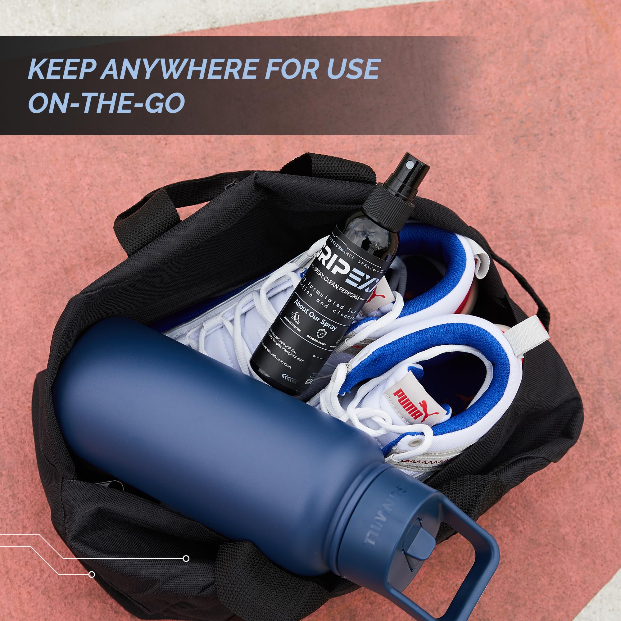 2 in 1 Sports Shoe Grip Spray, Provides Traction and Rejuvenates Soles. Multipurpose Grip Spray for Improving Basketball Shoe Grip. Anti Slip & Performance Enhancer