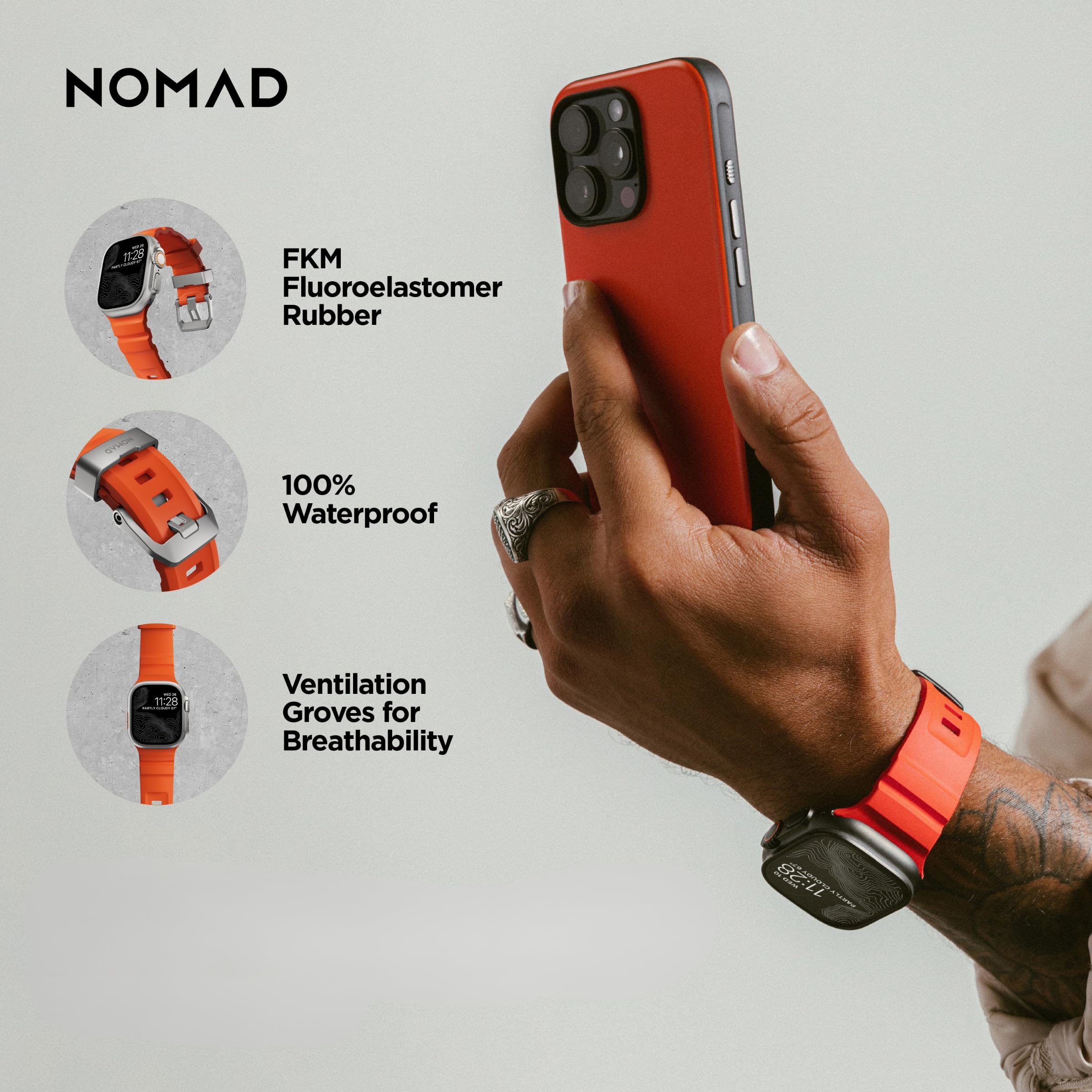 NOMAD Apple Watch Sport Band Rocky Point Apple Watch Band with Titanium Hardware